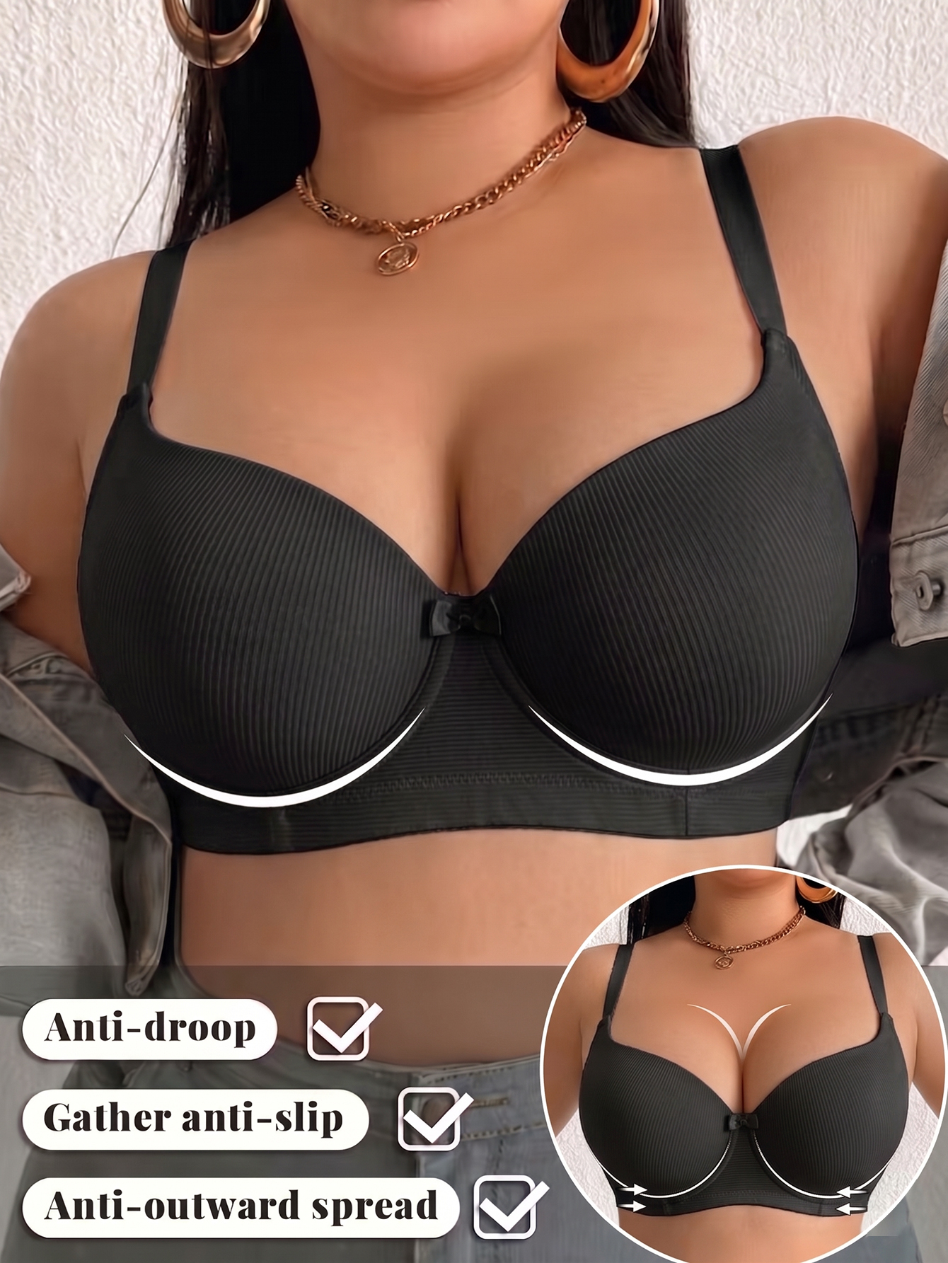 Minimizer Bra Women - Plus Size Ribbed Women Bra Thin
