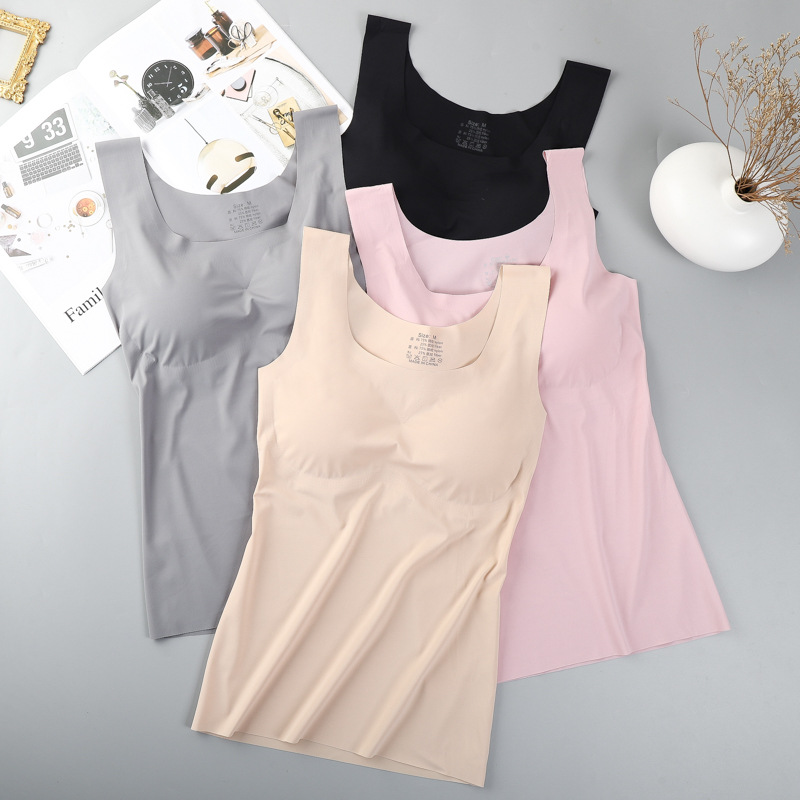 Ice Silk Wireless Push Up Tank - T Shirt Bra Seamless recension och pris