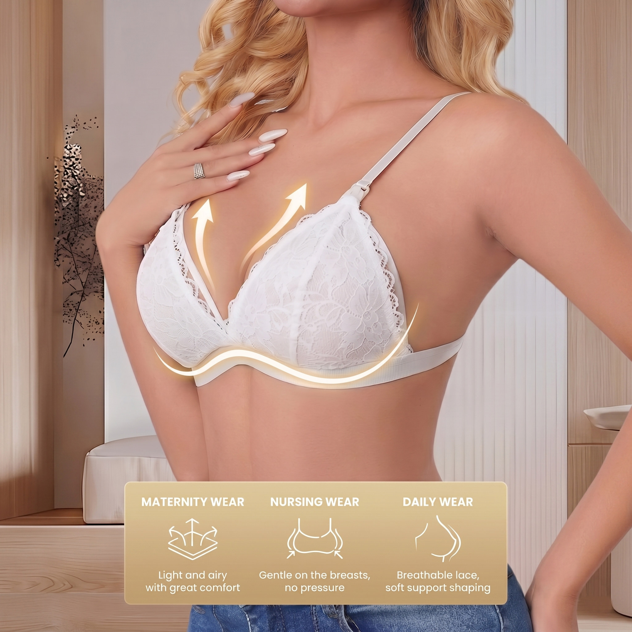 Women's White Lace Maternity N - Nursing Bra Clip recension och pris