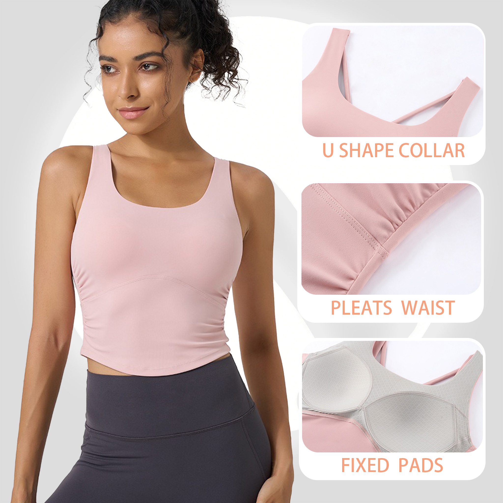 Women's Fixed Cup Yoga Sports  - Sports Bra Racerback recension och pris