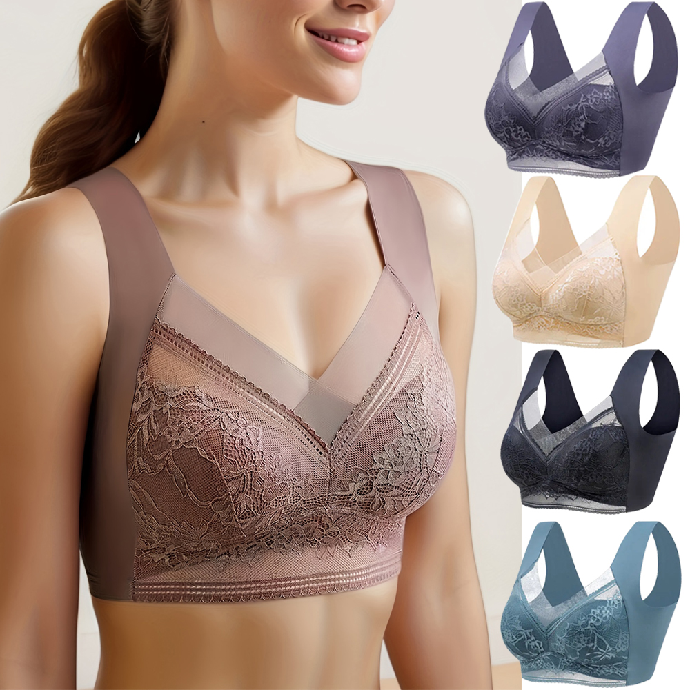 L-6L Women Large Bra Push Up I - Sheer Bra Lace recension och pris