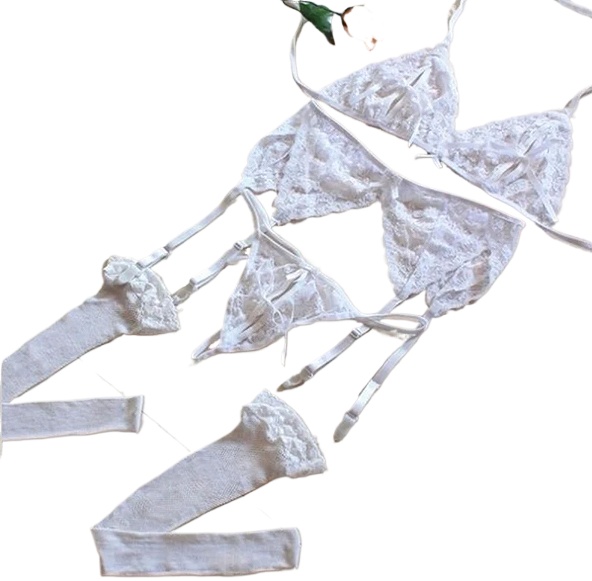 Lace Women Lingerie Set 4 Pcs  - Sheer Bra Lace recension och pris
