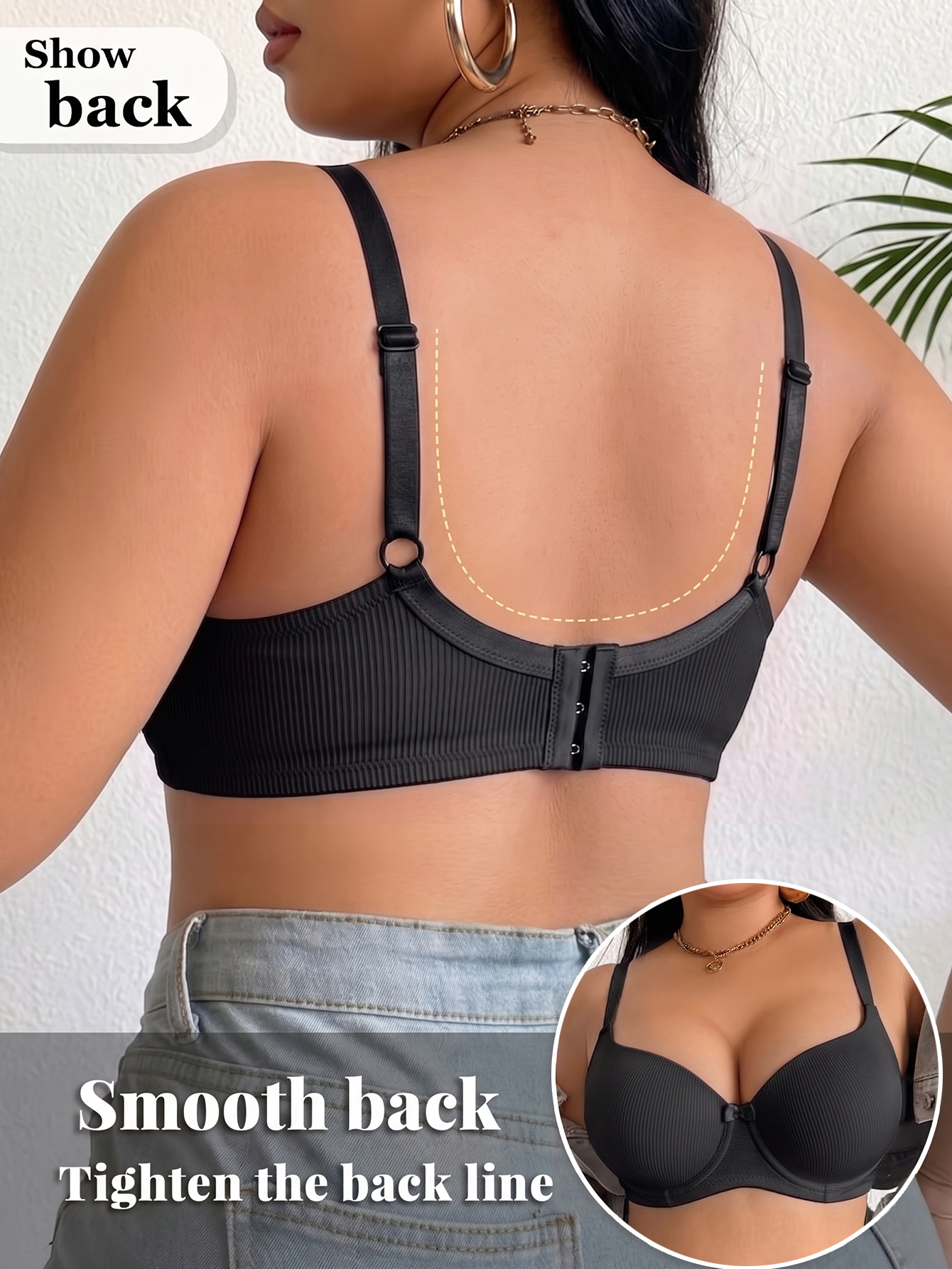 Plus Size Ribbed Women Bra Thi - Minimizer Bra Women recension och pris